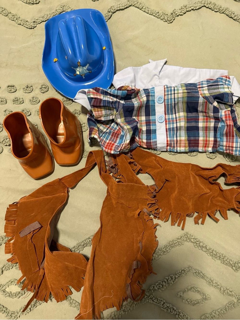 Vintage Cabbage Patch Kids Cowboy Outfit Shirt Hat Boots Vest Chaps